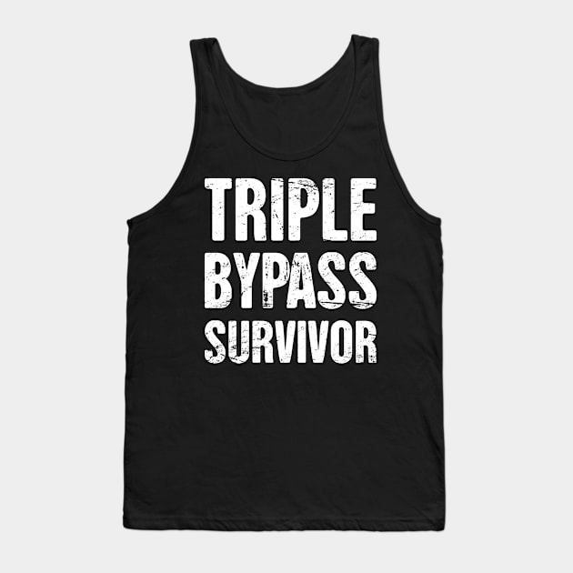 Triple Bypass Survivor | Heart Surgery Tank Top by MeatMan